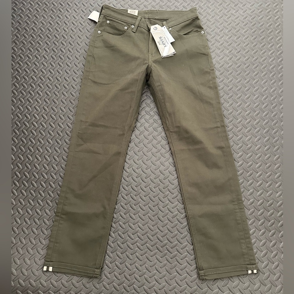 New Levi’s Commuter Jeans 31 X 30 Army Green Scotchlite Reflective U-lock Holder